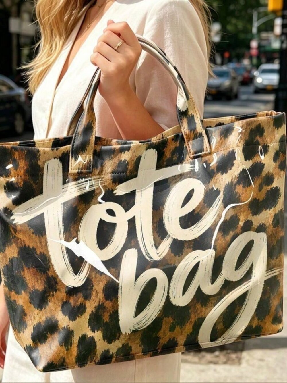 Multicolor Classic Women's Leopard Print Handbag - Picture 8 of 9